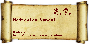 Modrovics Vendel névjegykártya
